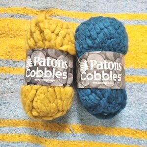 Patons Cobbles Yarn Mustard Seed Tetra Teal Bundle